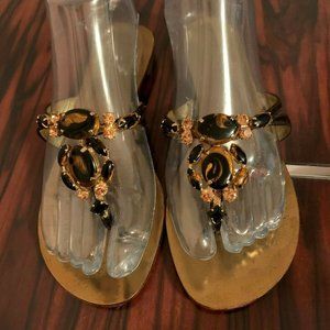 GIUSEPPE ZANOTTI Patent Leather Sandals SZ 37